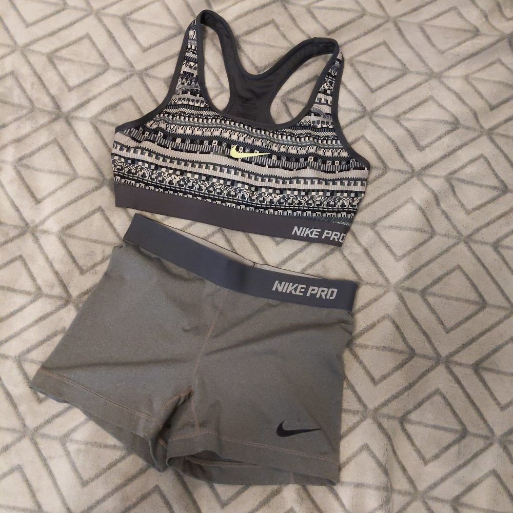Nike Pro Shorts and Bra Set
